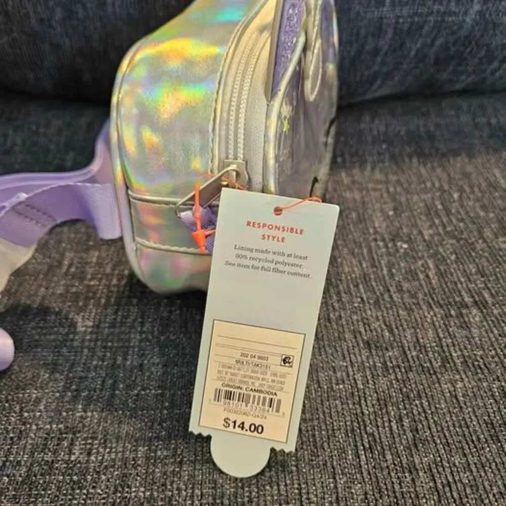 Cat & Jack Unicorn Fanny Pack Glitter Clear Crossbody NWT